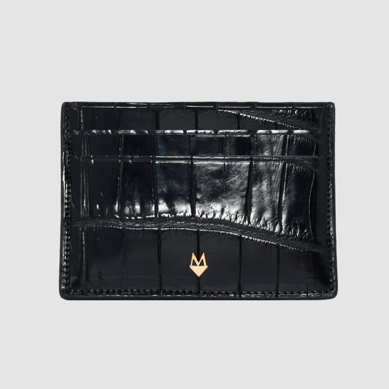 Porta carte 5 o 9 Tasche in vera pelle di Coccodrillo mod. "Brillante"