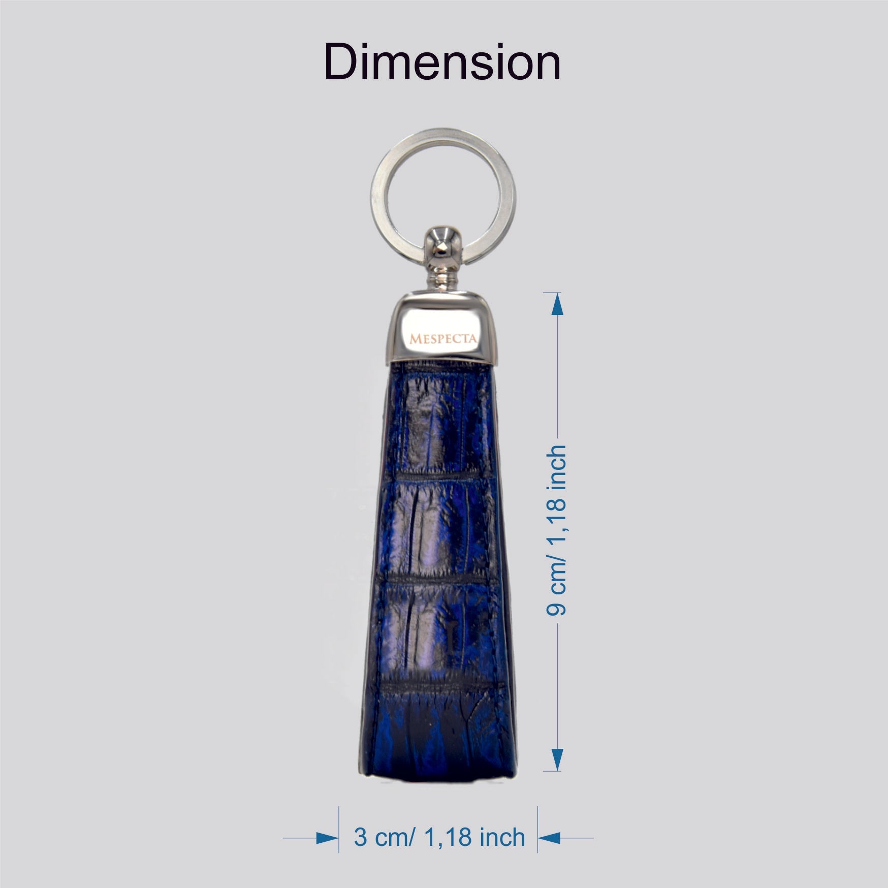 Portachiavi in vera pelle di Coccodrillo Blu scuro