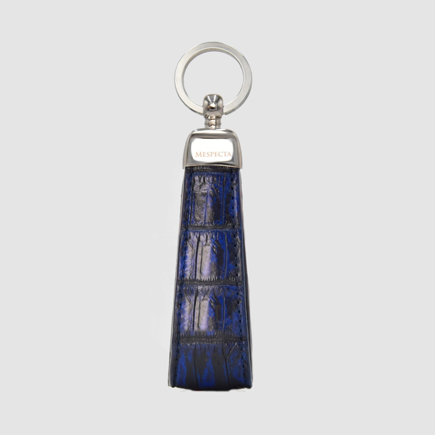Portachiavi in vera pelle di Coccodrillo Blu scuro