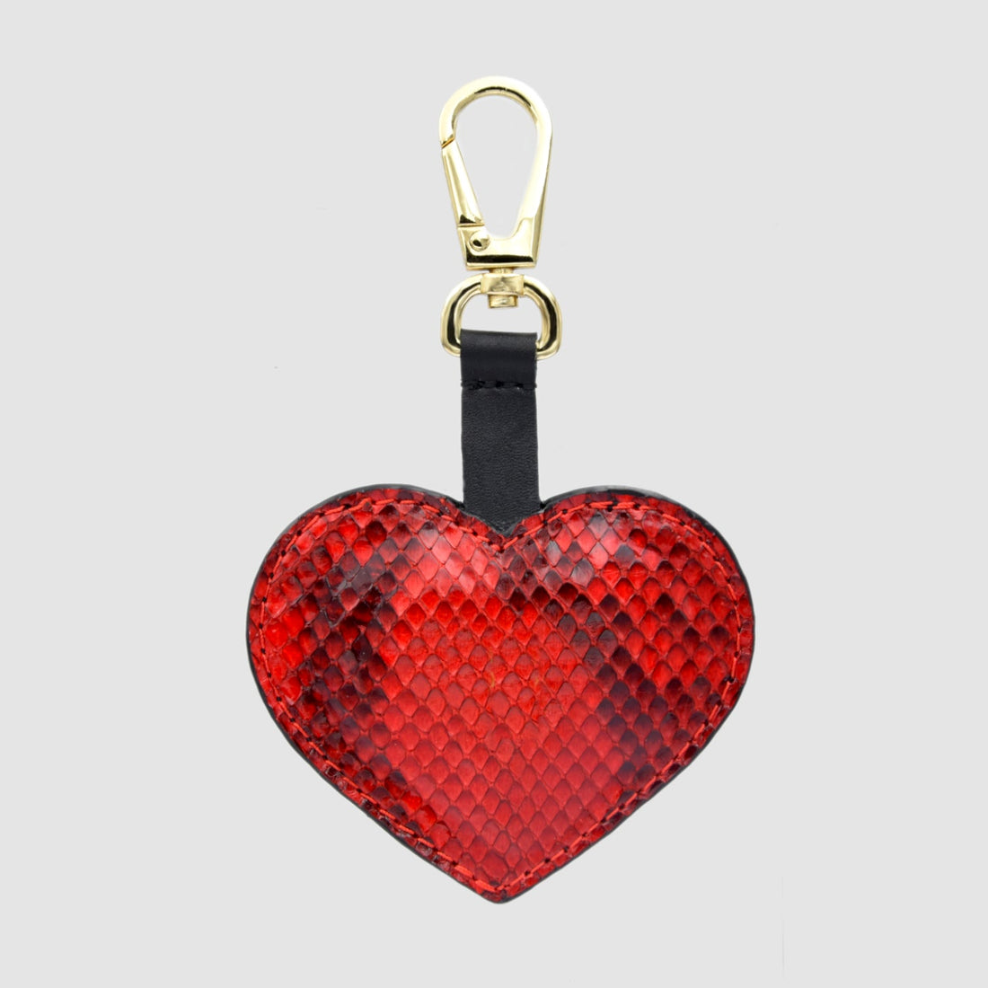 Portachiavi Cuore in vera pelle di Pitone Personalizzabile con iniziali
