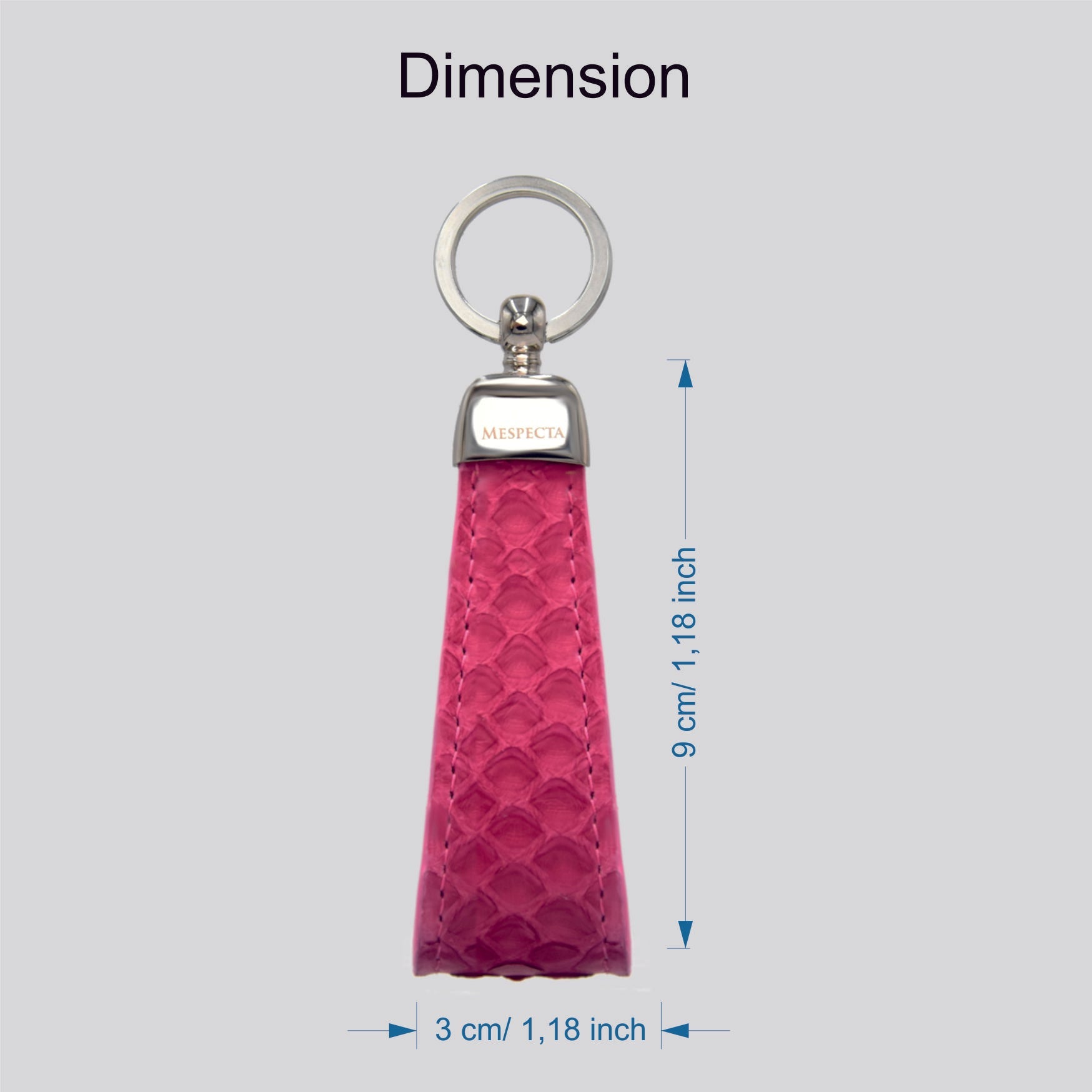 Portachiavi in vero Pitone Personalizzabile con iniziali - Fuchsia