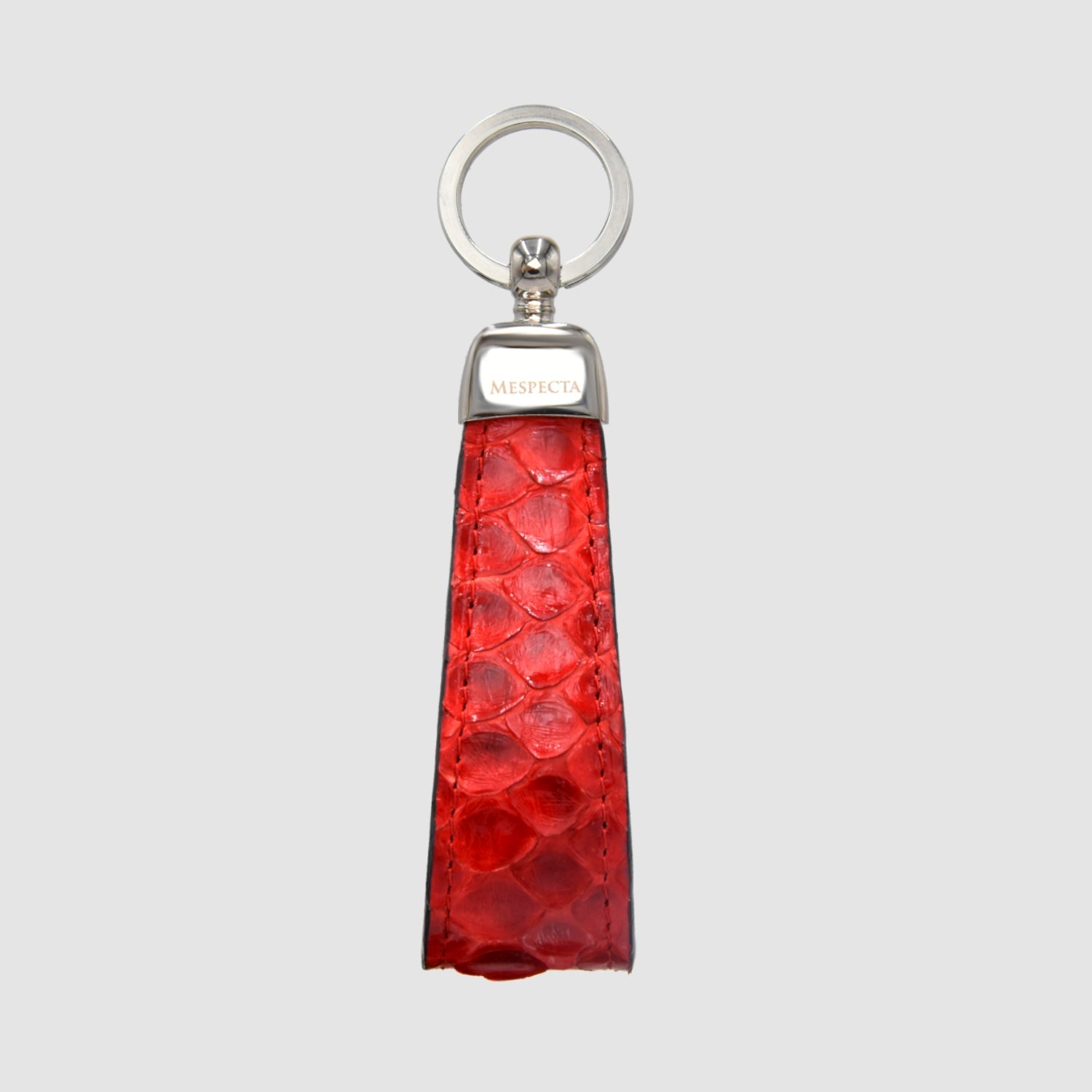 Portachiavi in vera pelle di Pitone Personalizzabile con iniziali - Rosso