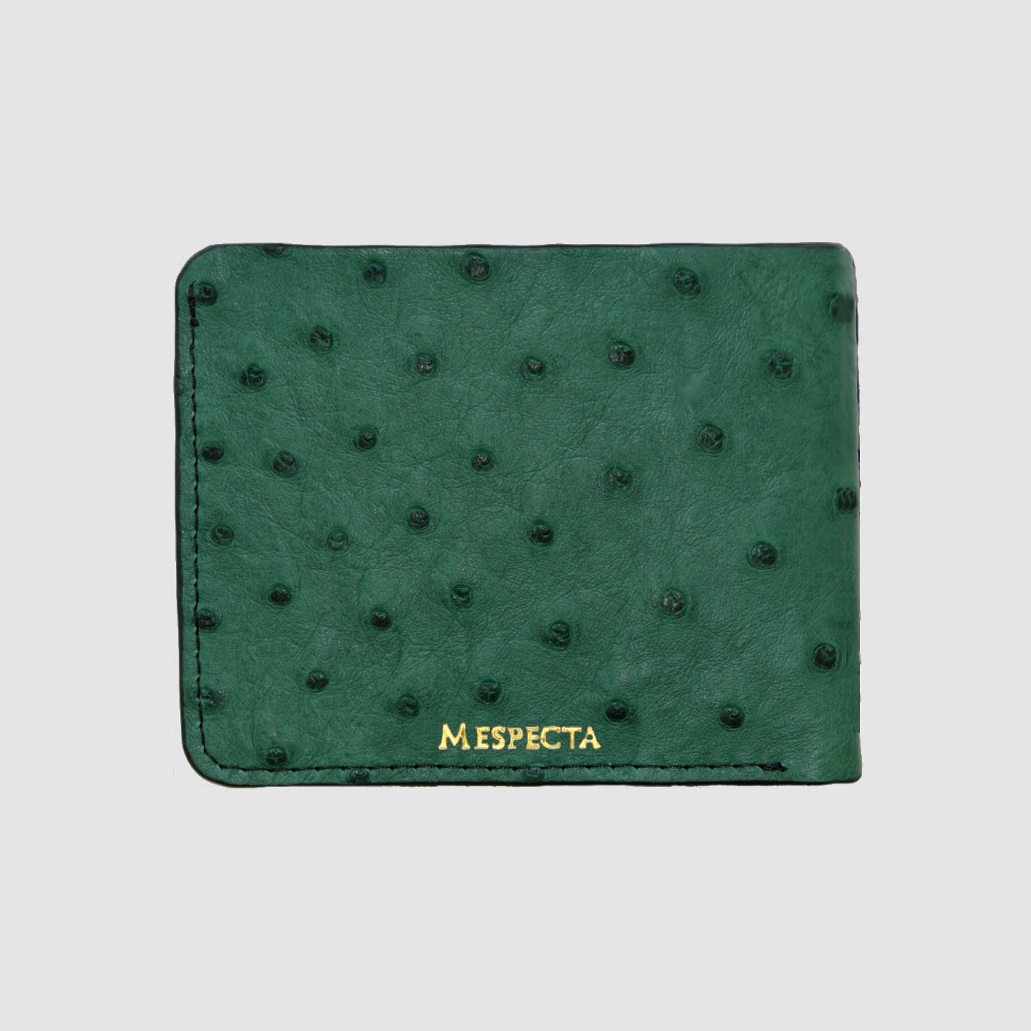 Portafoglio mod. "Esemplare" in vera pelle di Struzzo Personalizzabile - Verde Scuro