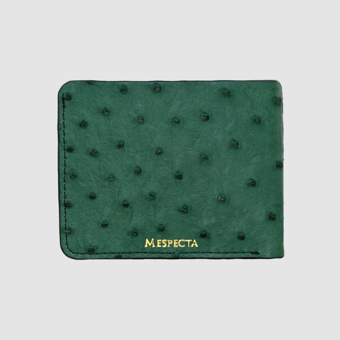 Portafoglio mod. "Esemplare" in vera pelle di Struzzo Personalizzabile - Verde Scuro