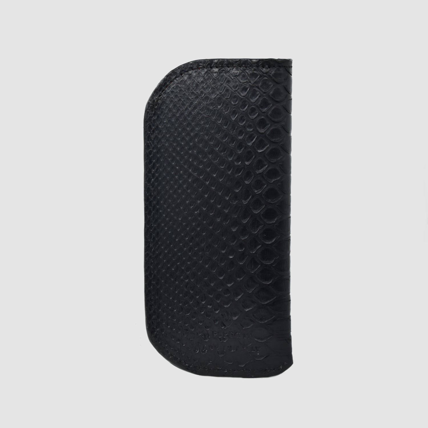 Astuccio porta occhiali in vera pelle di Pitone - Nero