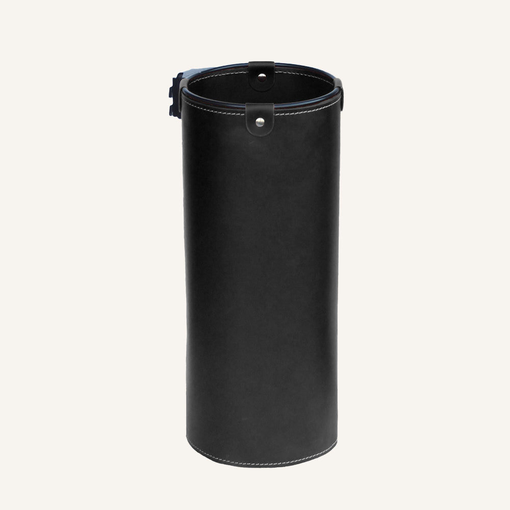 Portaombrelli di design in cuoio per appendiabiti ROCE - Nero