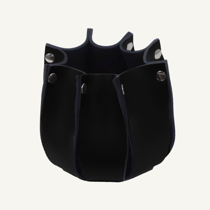 Portapenne da scrivania di design in vera pelle RITLUX - Nero