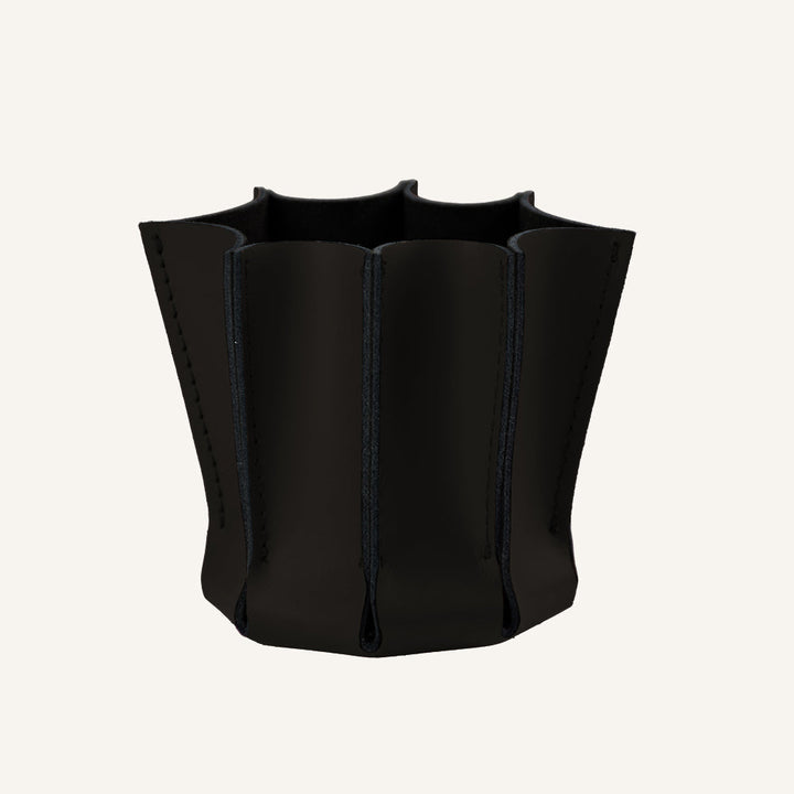 Portapenne elegante in vera pelle LEILUX - Marrone scuro