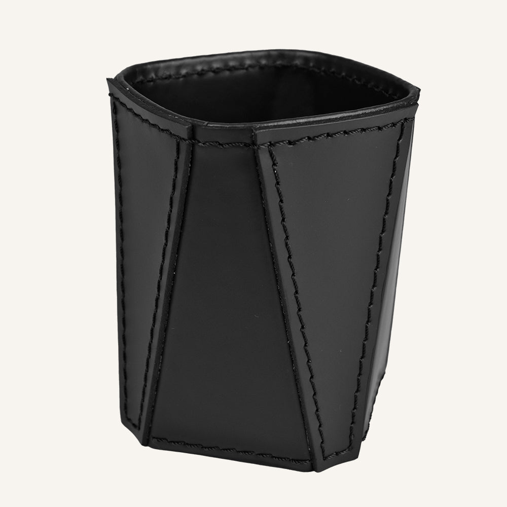 Portapenne da Scrivania di Design in Pelle QULUX - Nero