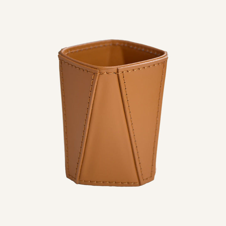 Portapenne da Scrivania di Design in Pelle QULUX - Siena Naturale