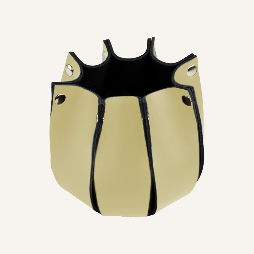 Portapenne da scrivania di design in vera pelle RITLUX - Beige