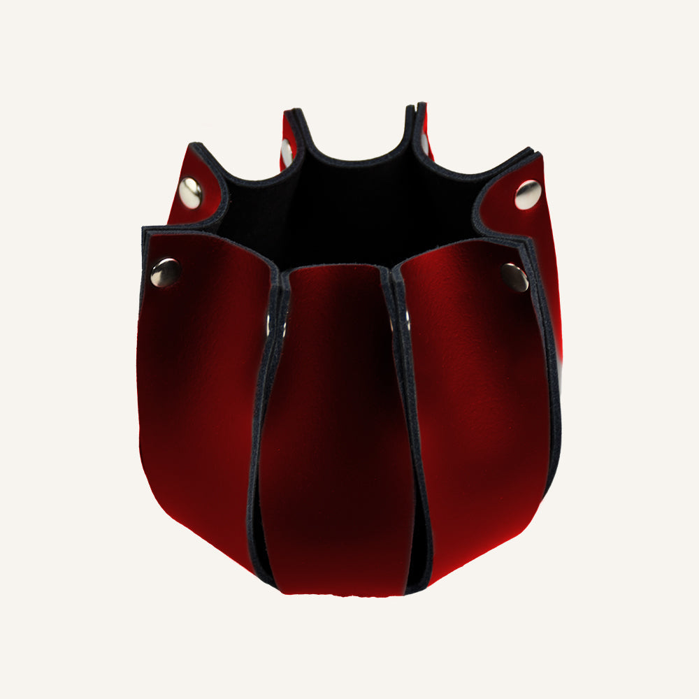 Portapenne da scrivania di design in vera pelle RITLUX - Rosso