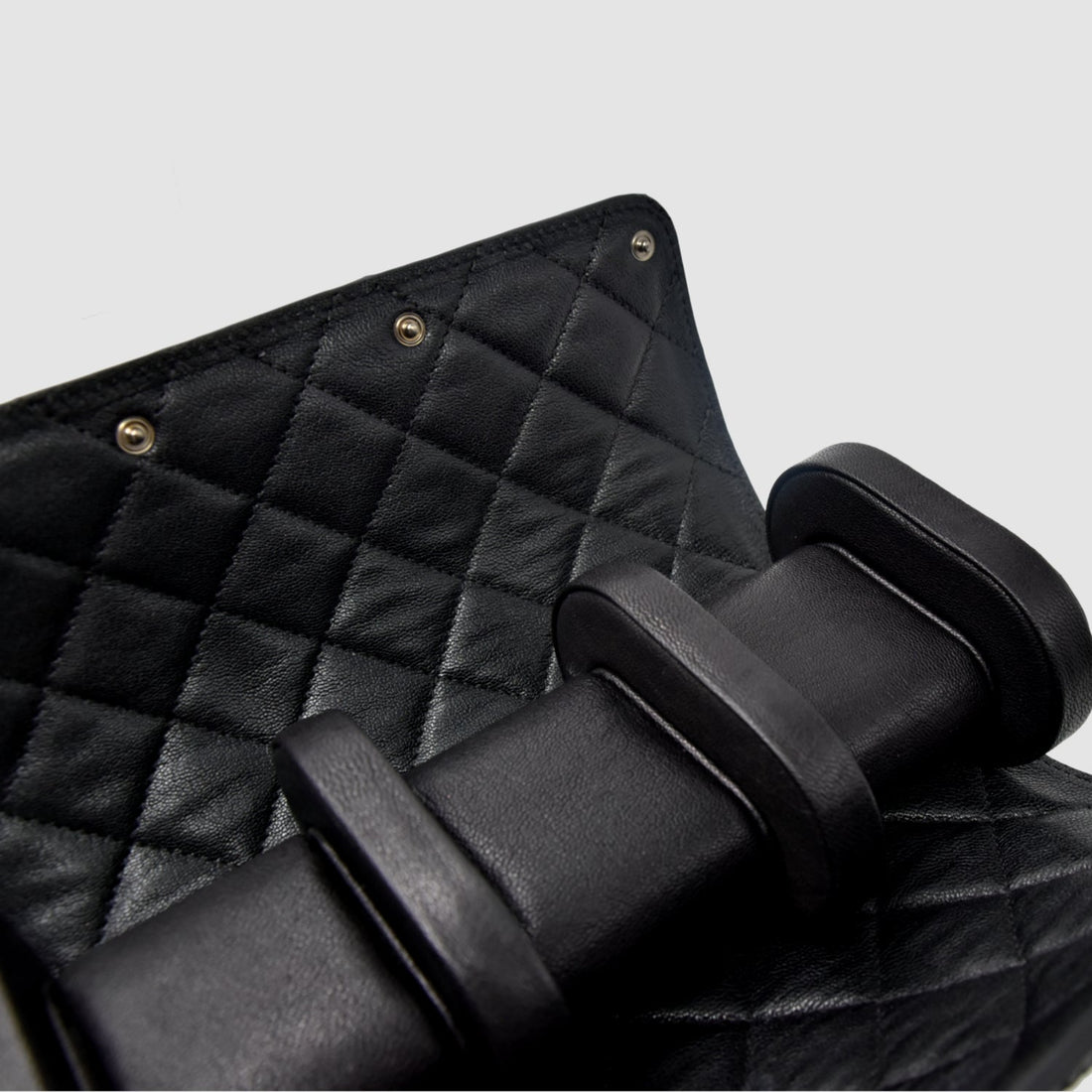 Portaorologio Watch Roll in Pelle di Pitone Nero Personalizzato 3 slots per 3 orologi
