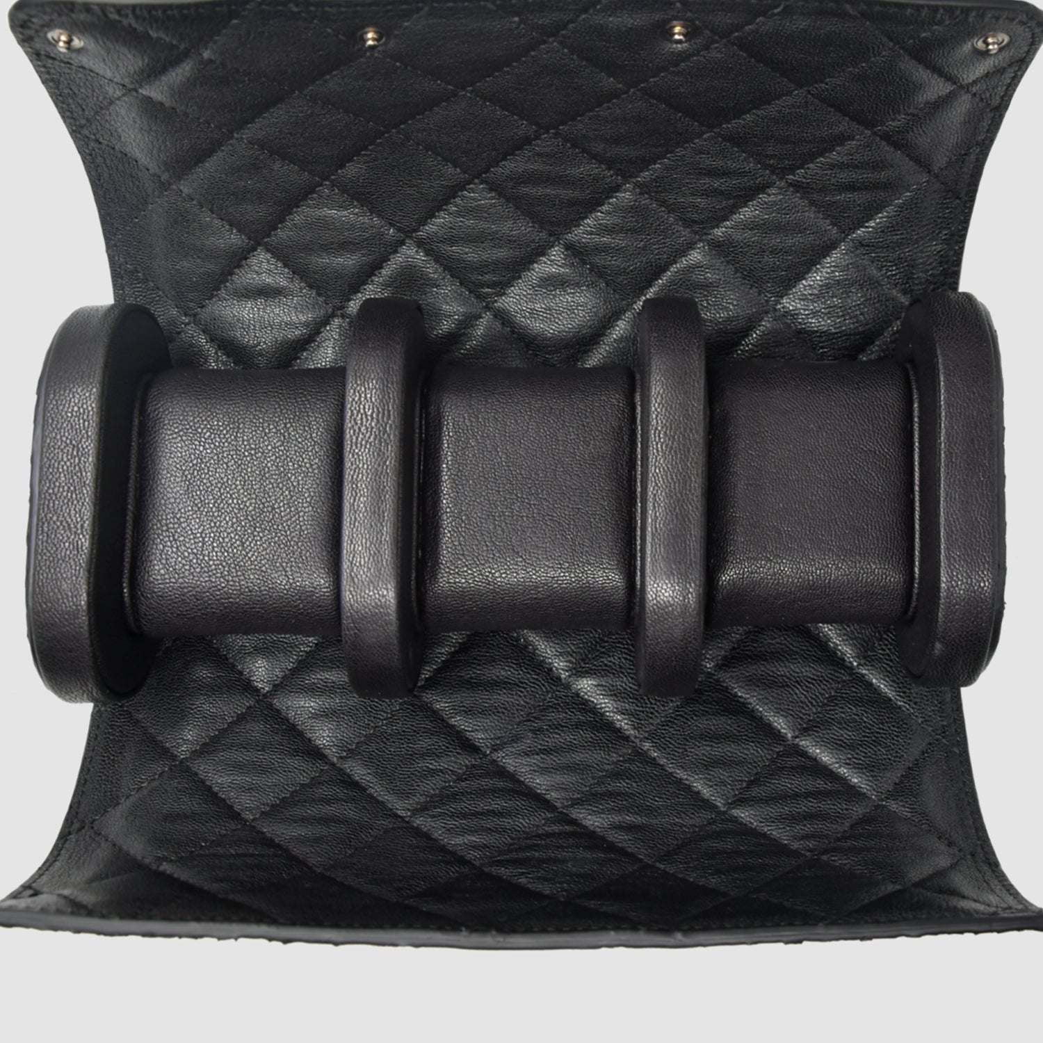 Portaorologio Watch Roll in Pelle di Pitone Nero Personalizzato 3 slots per 3 orologi