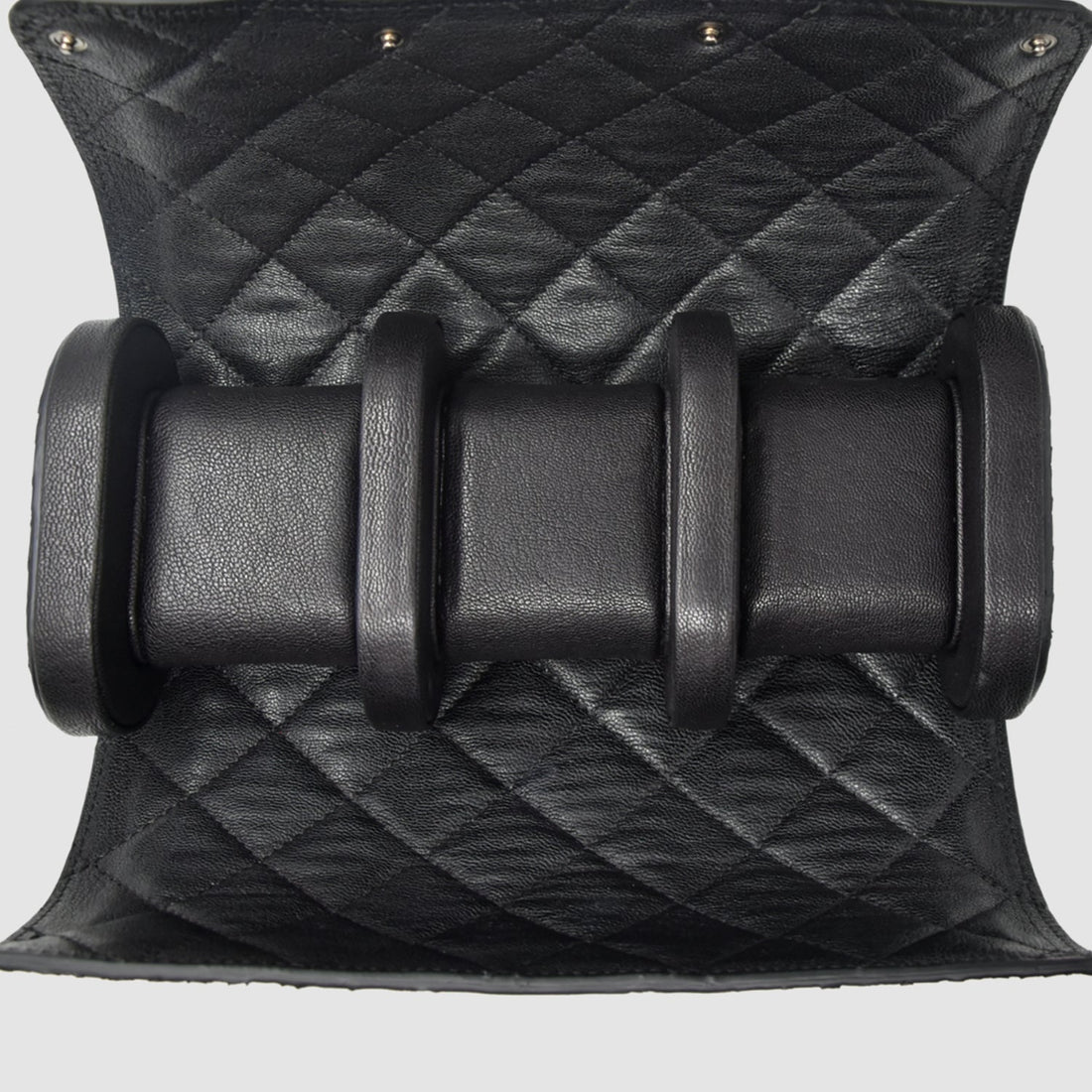 Portaorologio Watch Roll in Pelle di Pitone Nero Personalizzato 3 slots per 3 orologi