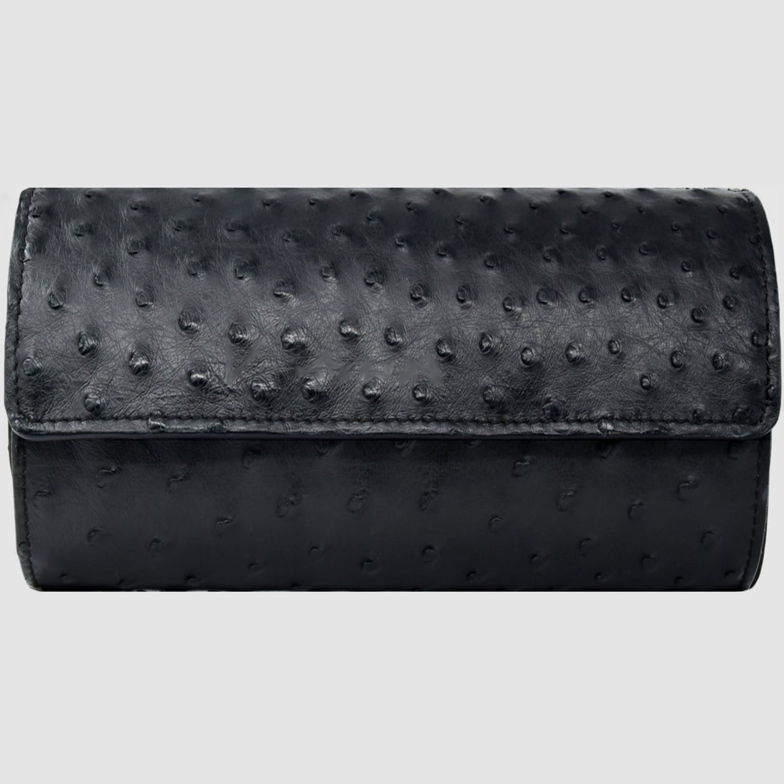 Portaorologio Watch Roll in Pelle di Pitone Nero Personalizzato 3 slot
