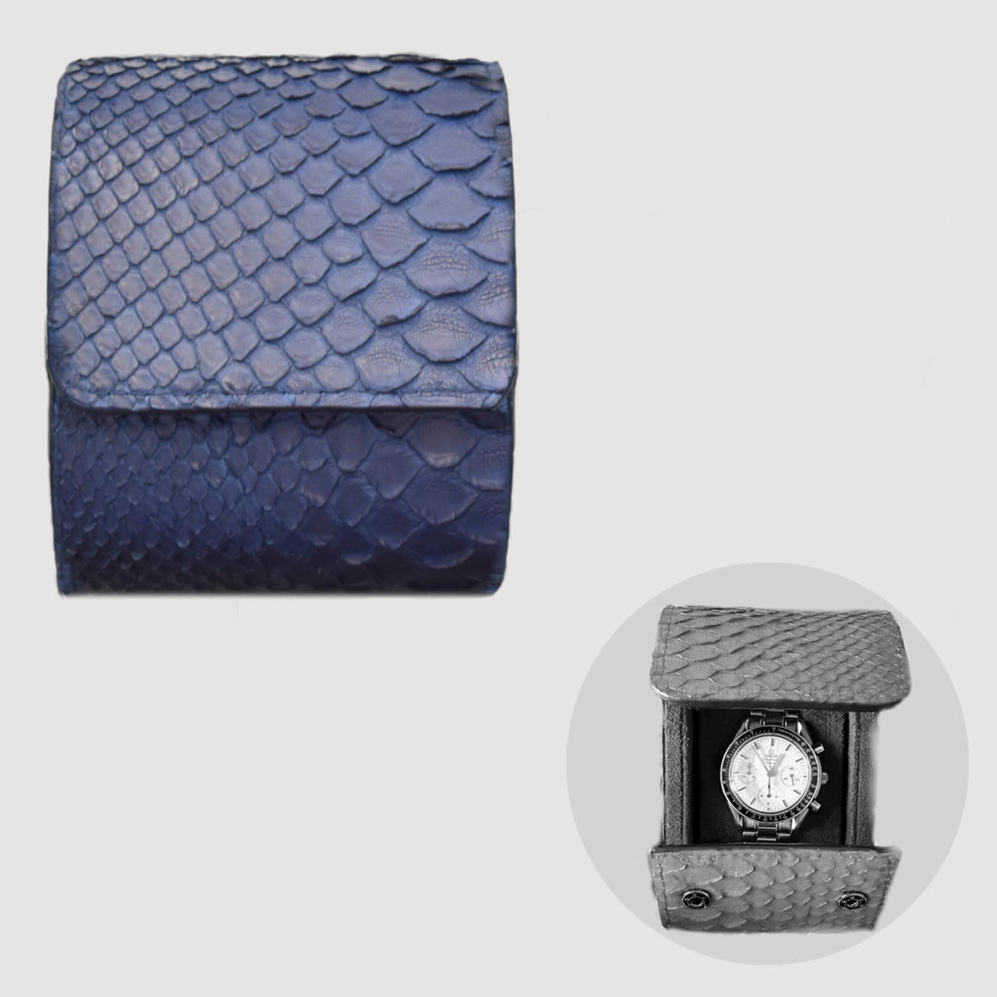 Portaorologio Watch Roll in Pelle di Pitone Personalizzato Made in Italy 1 slot