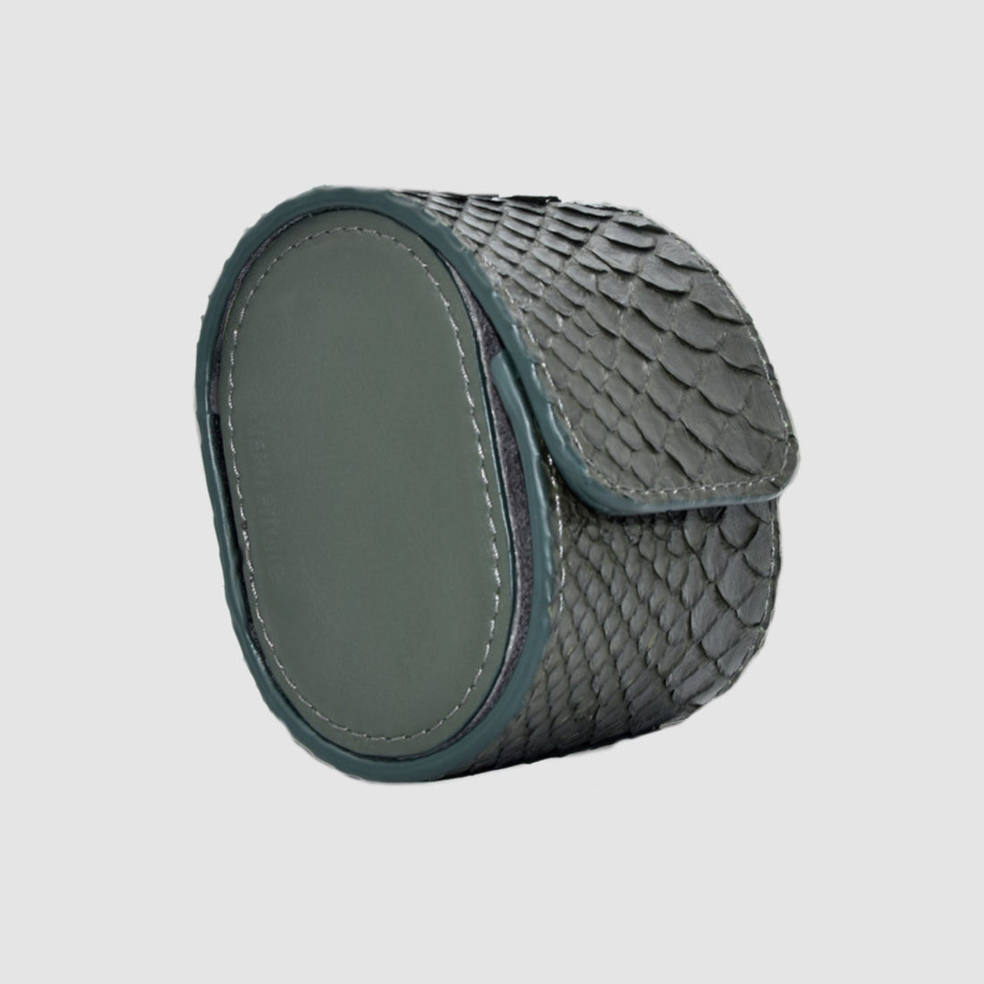 Portaorologio Watch Roll in Pelle di Verde militare Personalizzato 1 slot