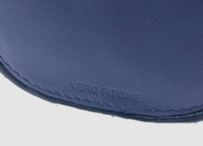 Portaorologio Watch Roll in Pelle di Pitone Blu Navy Personalizzato 3 slots per 3 orologi