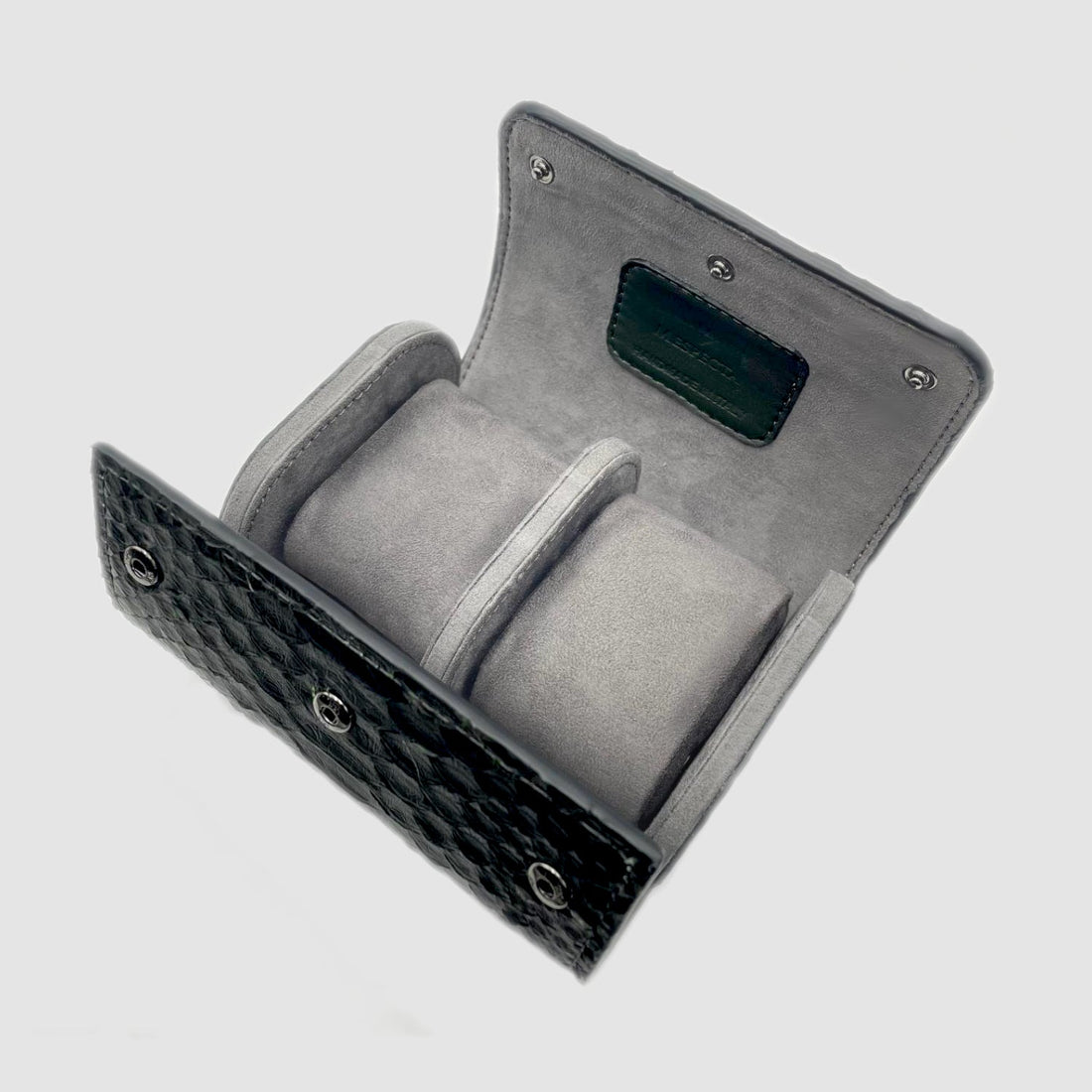 Portaorologio Watch Roll in Pelle di Pitone Personalizzato 2 slots per 2 orologi