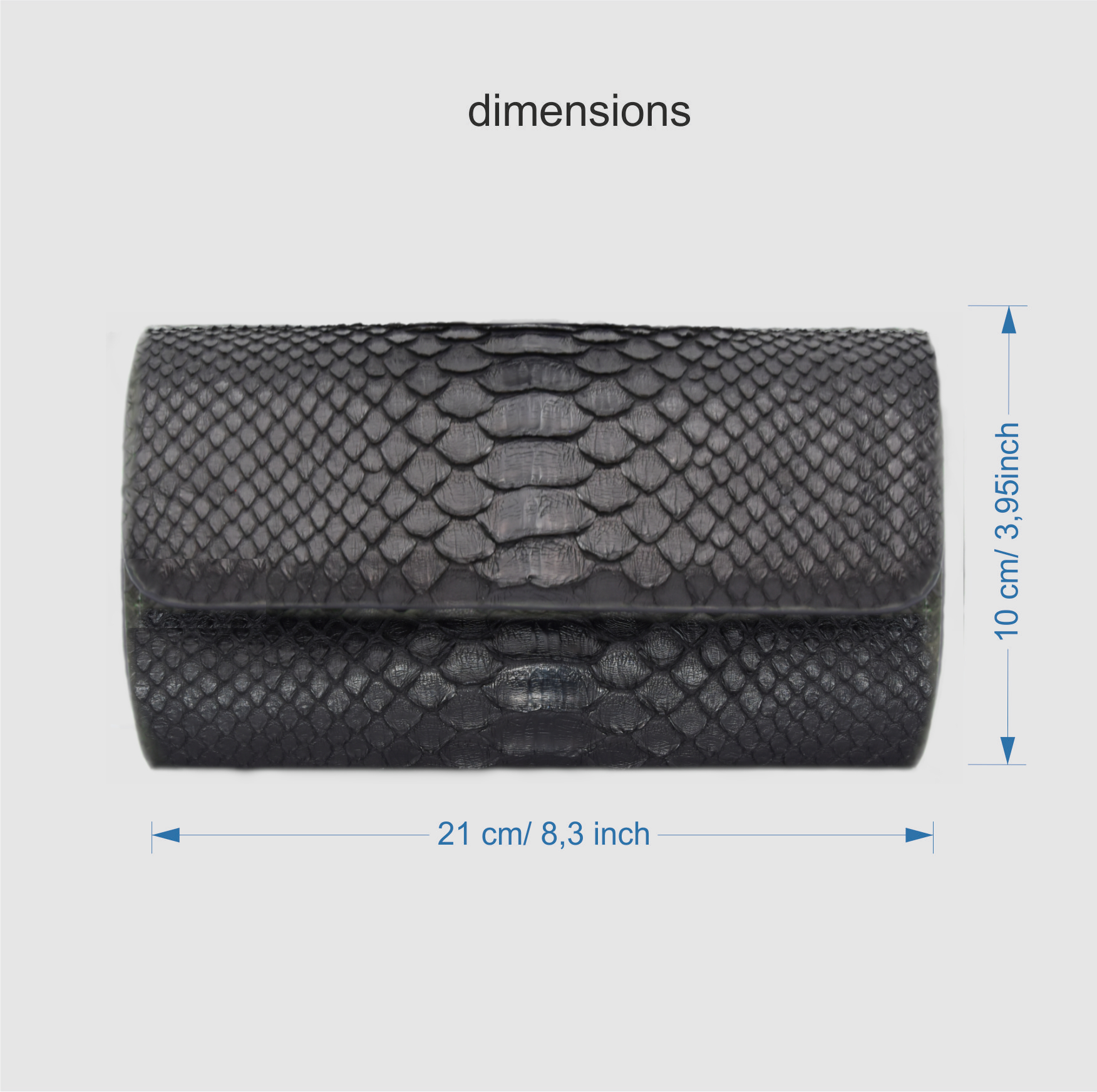 Portaorologio Watch Roll in Pelle di Pitone Nero Personalizzato 3 slots per 3 orologi