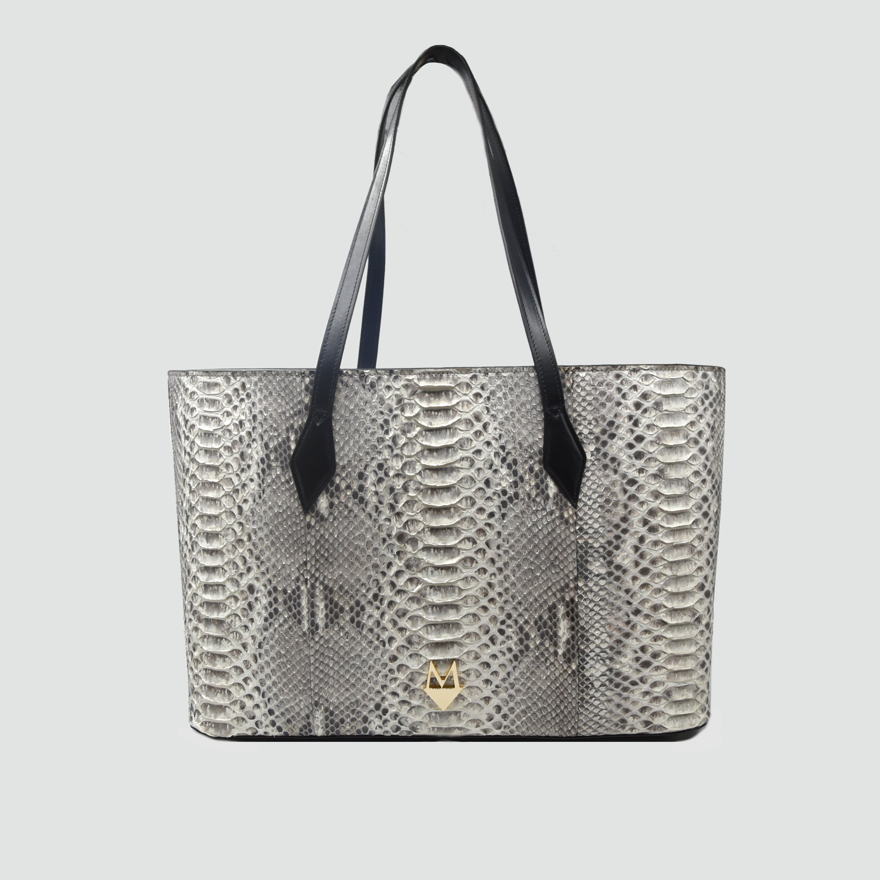 Borsa Shopper "Grandiosa" in vera pelle di Pitone Bianco Marmo (Copia)