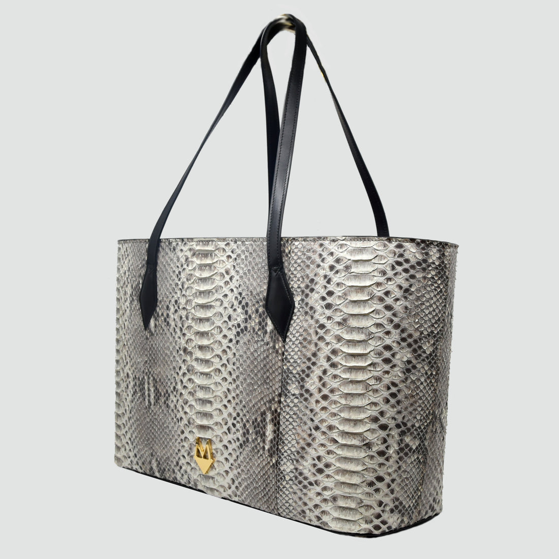 Borsa Shopper "Grandiosa" in vera pelle di Pitone Bianco Marmo (Copia)