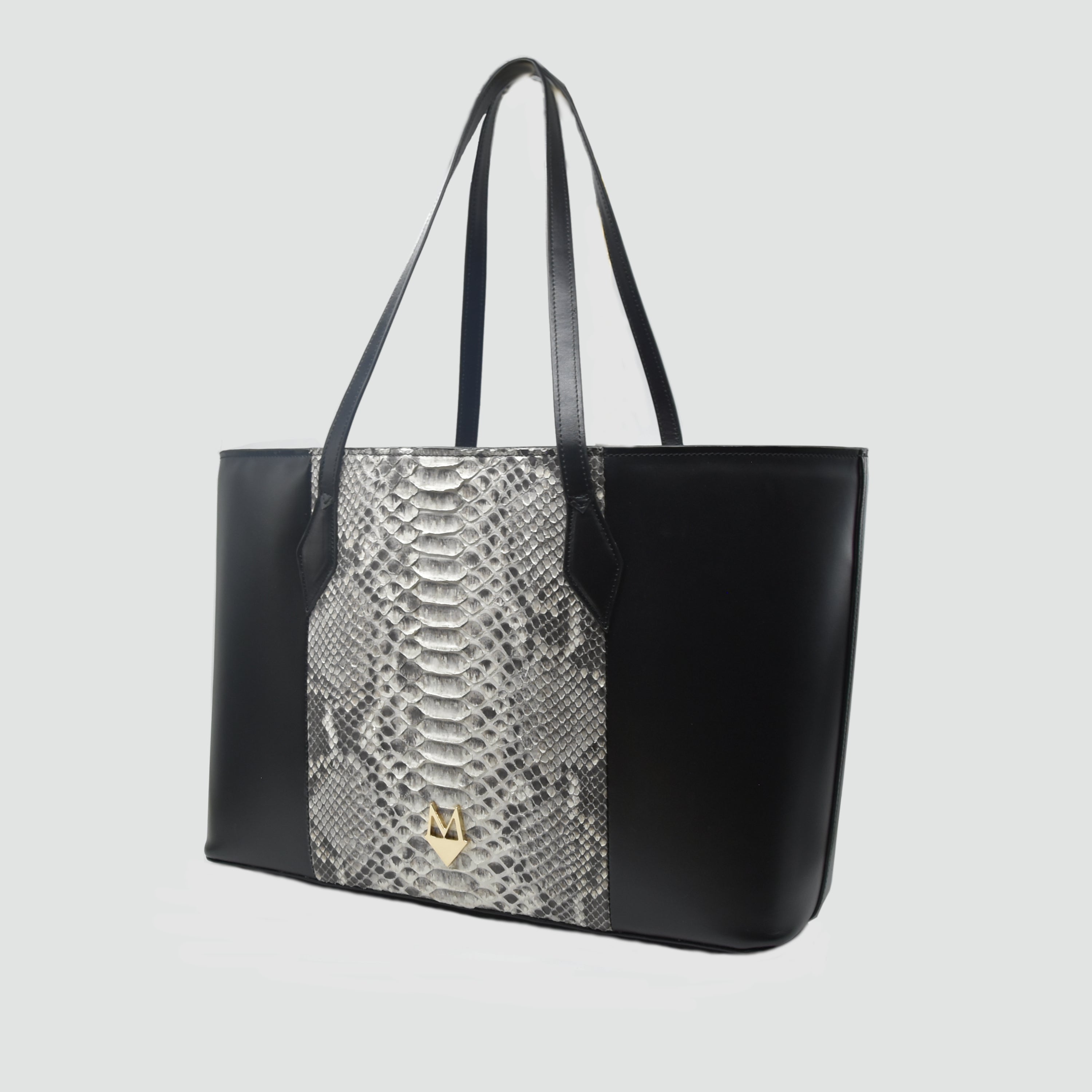 Borsa Shopper "Grandiosa" in vera pelle di Pitone Bianco Marmo (Copia)