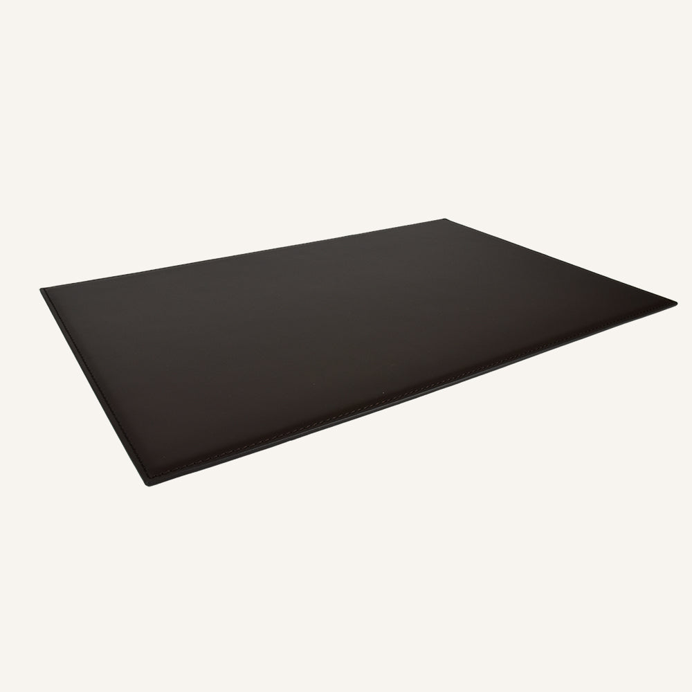Sottomano da scrivania di design in pelle QULUX - Marrone scuro
