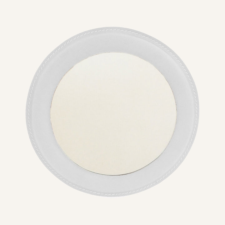 Specchio con cornice in cuoio per appendiabiti ERCO - Bianco