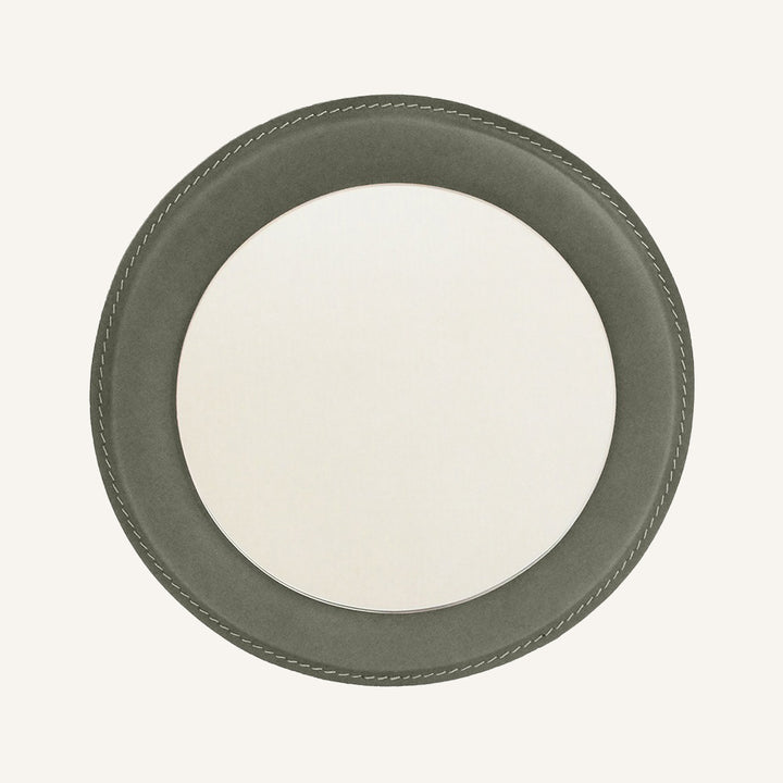 Specchio con cornice in cuoio per appendiabiti ERCO - Tortora