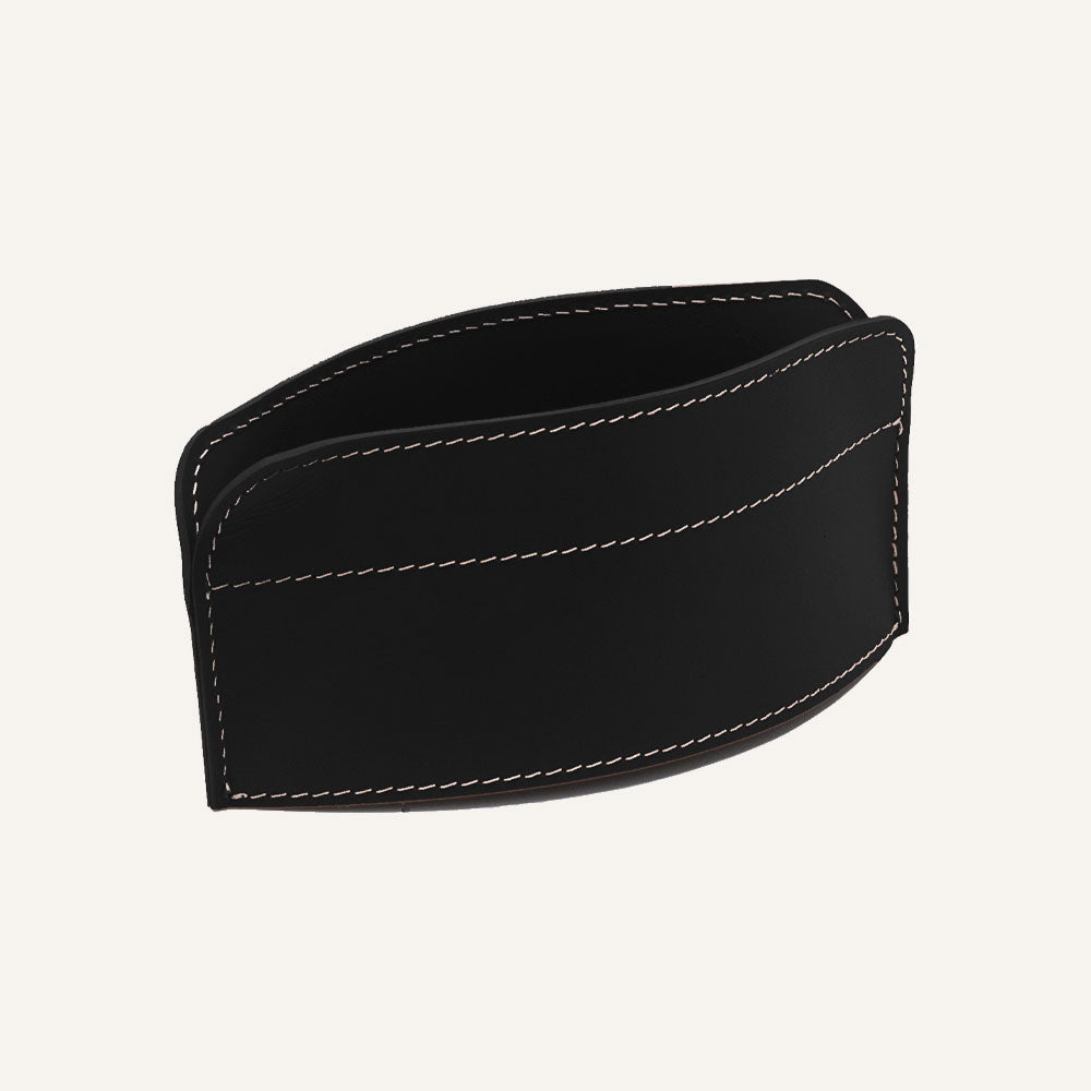 Svuotatasche ovale in cuoio - Nero