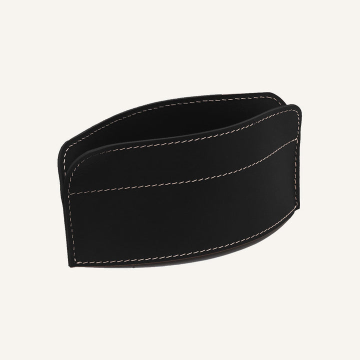 Svuotatasche ovale in cuoio - Nero