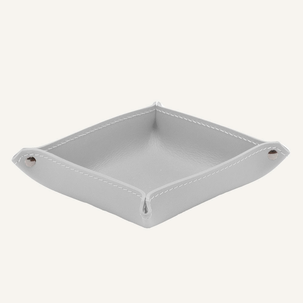 Svuotatasche quadrato in cuoio - Bianco