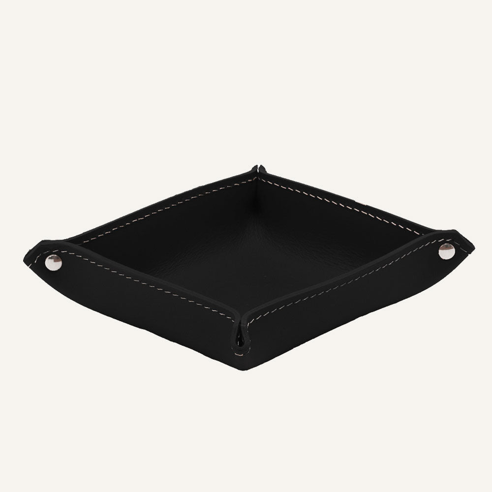 Svuotatasche quadrato in cuoio - Nero