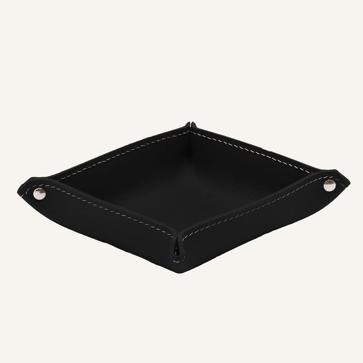 Svuotatasche quadrato in cuoio - Nero