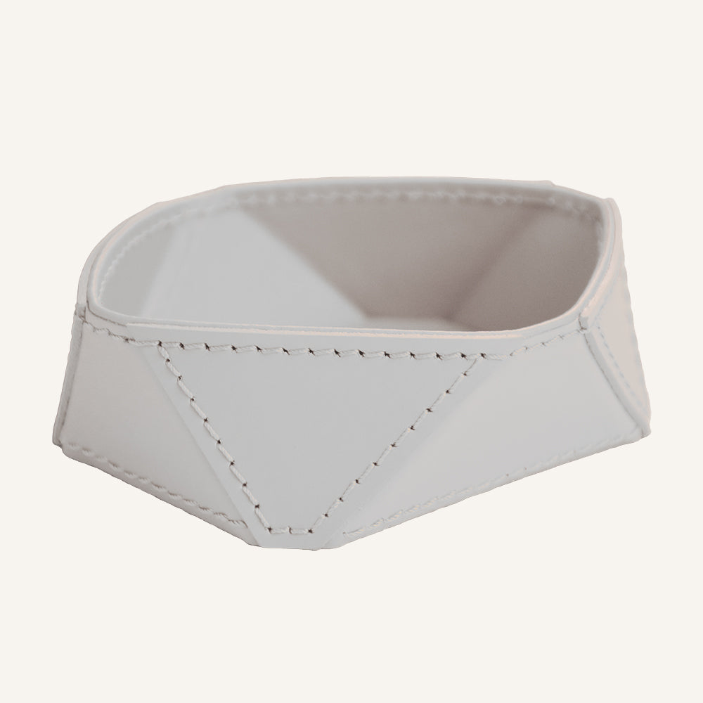 Svuotatasche da Scrivania di Design in Pelle QULUX - Bianco