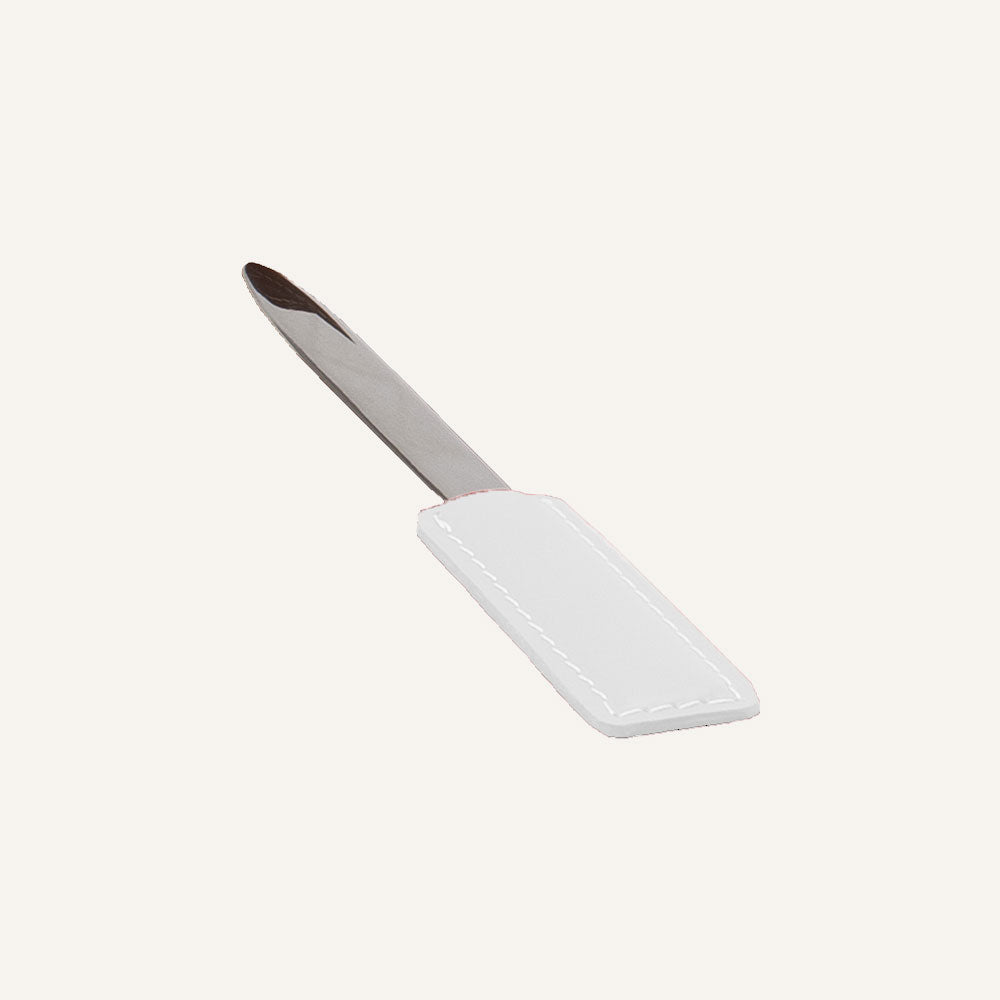 Tagliacarte in cuoio di prestigio - Bianco