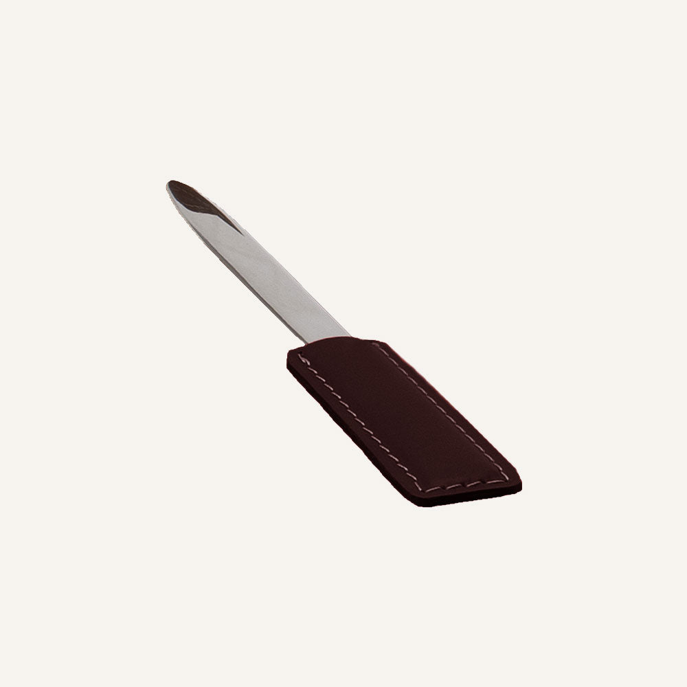 Tagliacarte in cuoio di prestigio - Marrone scuro