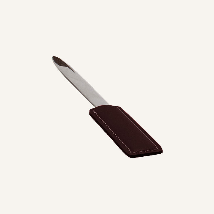 Tagliacarte in cuoio di prestigio - Marrone scuro