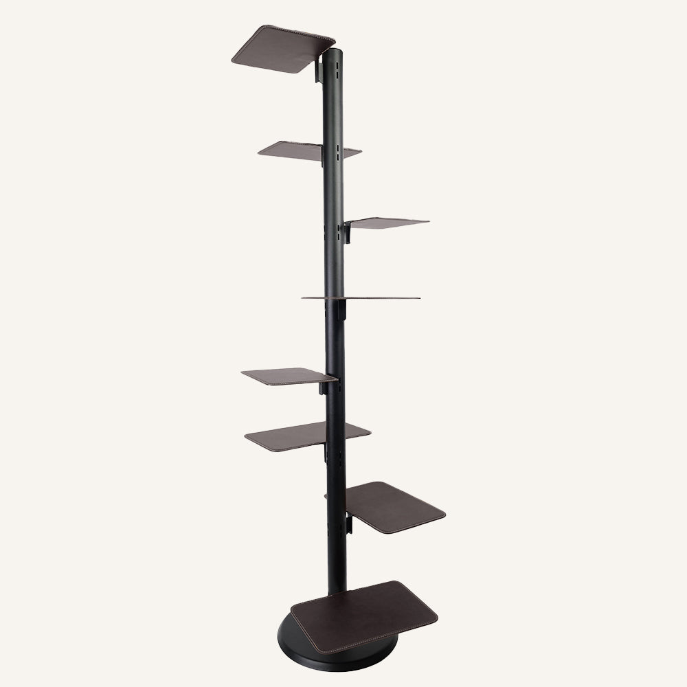 Libreria verticale di design in acciaio e cuoio VERTY