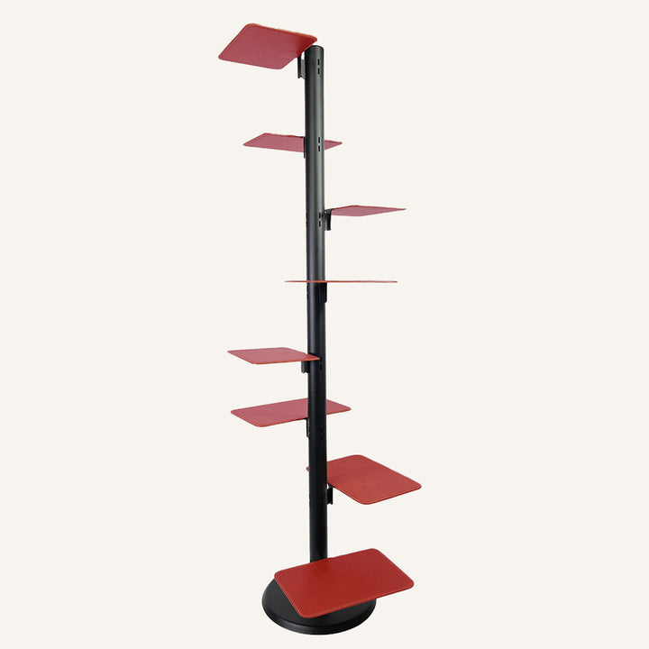 Libreria verticale di design in acciaio e cuoio VERTY