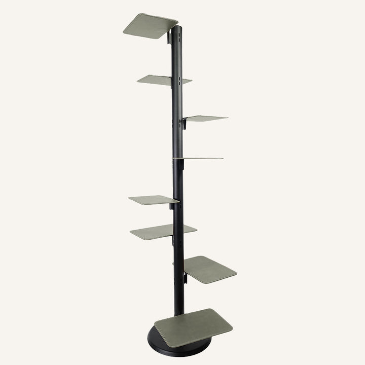 Libreria verticale di design in acciaio e cuoio VERTY