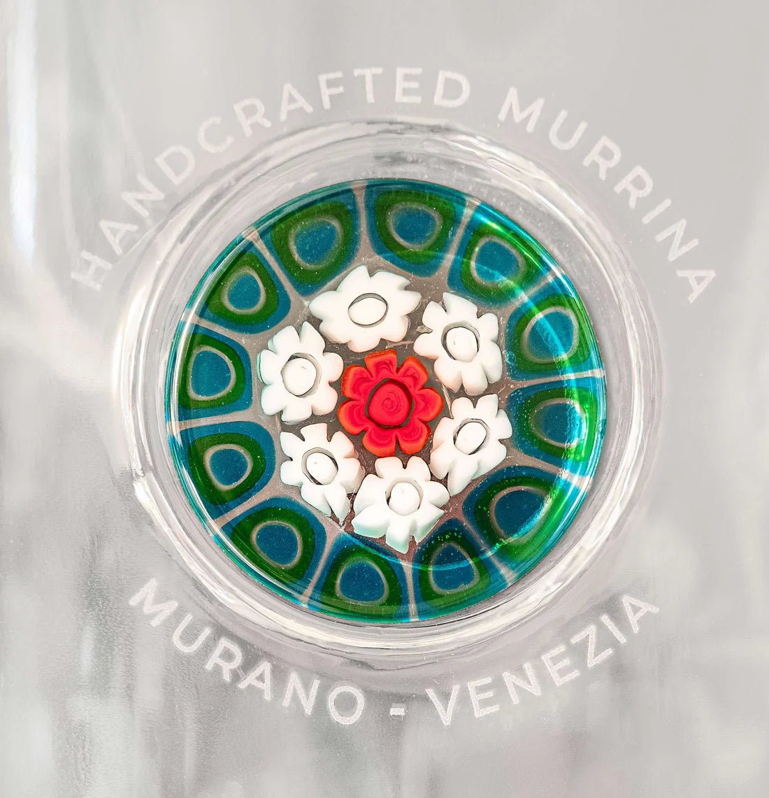 Glass Bottle with Handcrafted Murrina of Murano - Italia.