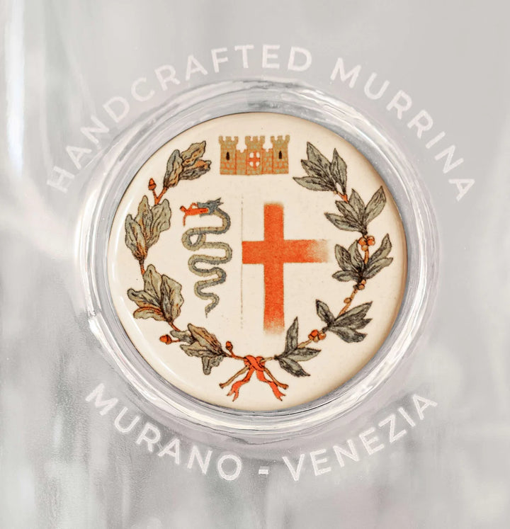 Glass Bottle with Majolica di Bassano - Milano.