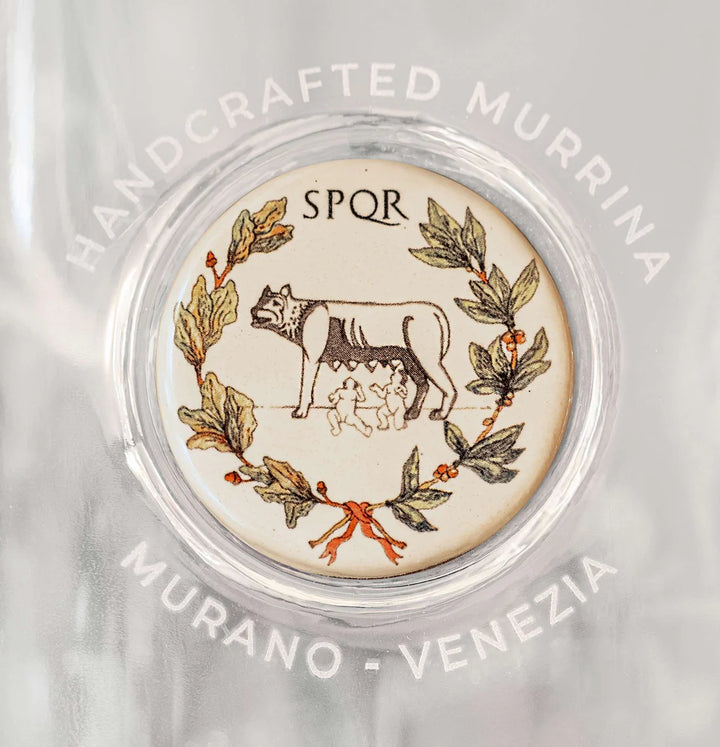 Glass Bottle with Majolica di Bassano - Roma.