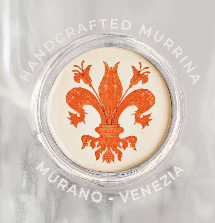 Glass Bottle with Majolica di Bassano - Firenze.