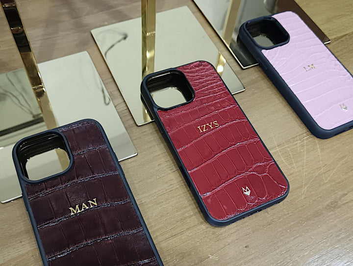 Cover in vera pelle di Coccodrillo iPhone MagSafe 17/16/15/14/13/12 Rosa