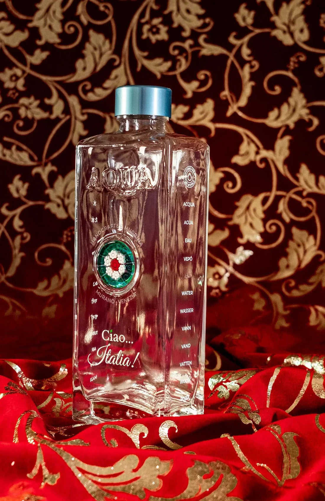 Glass Bottle with Handcrafted Murrina of Murano - Italia.