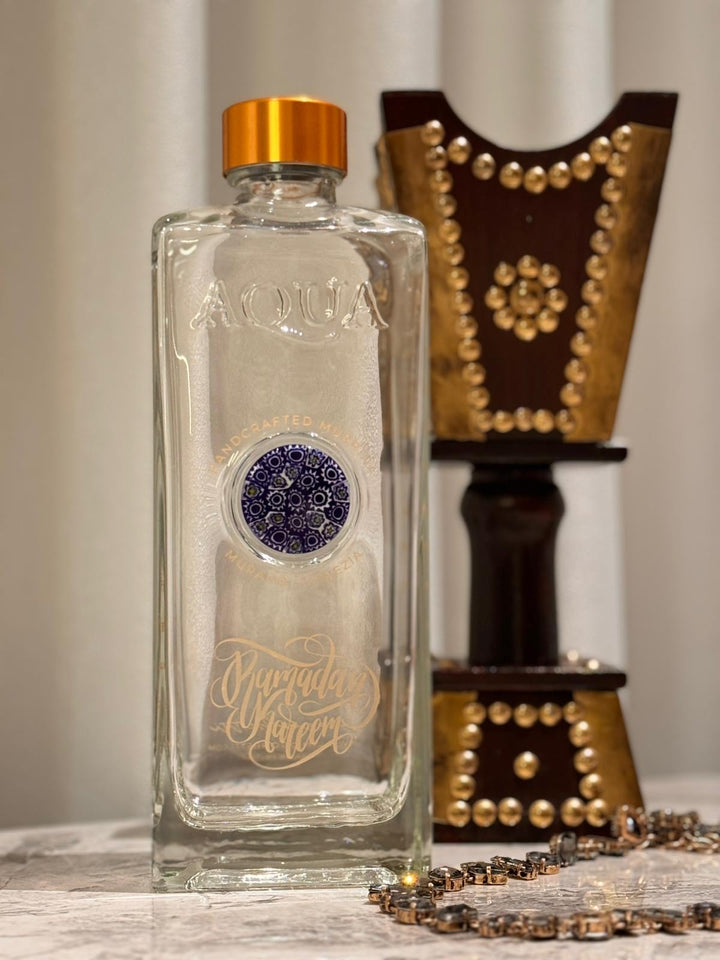Glass Bottle with Murano Glass Medallion - Ramadan Kareem